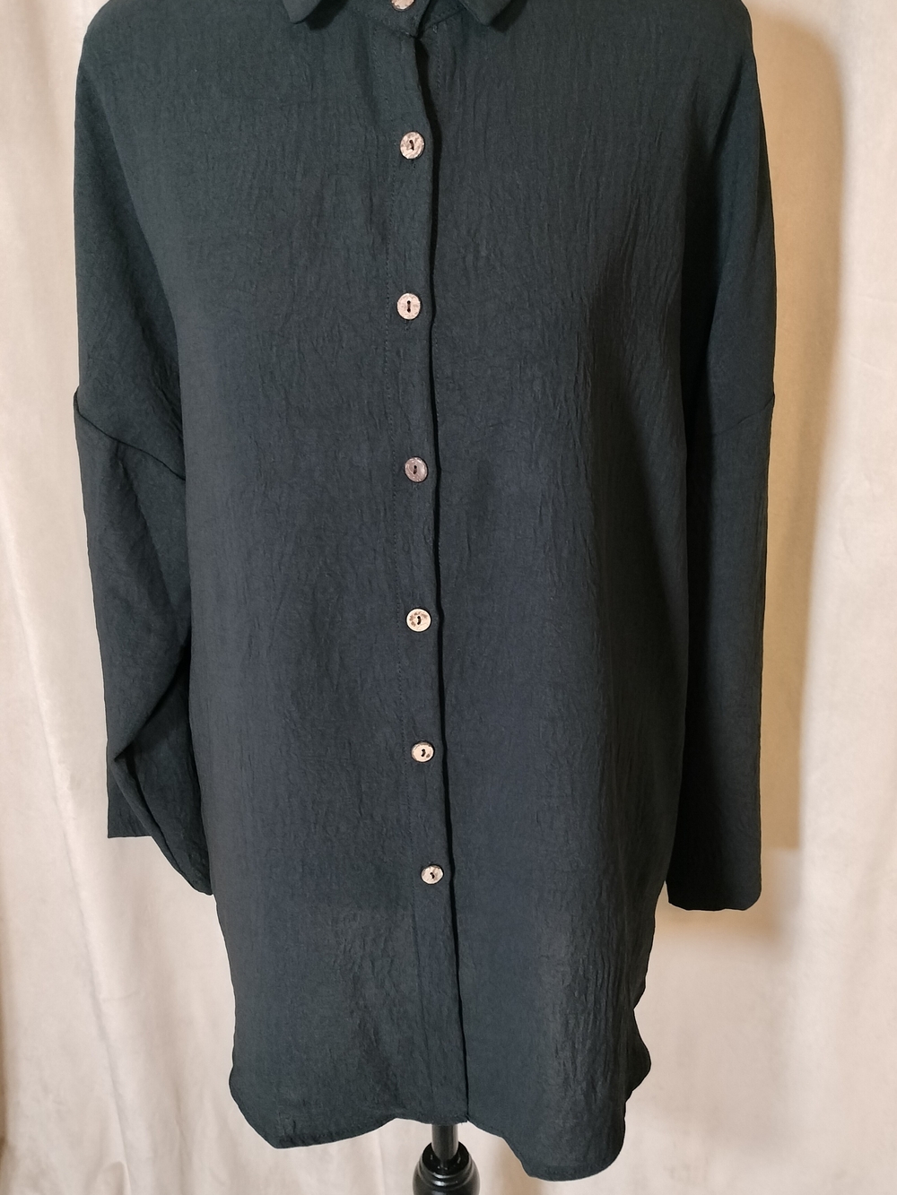 NWOT! Women's Black Blouse 3/4 Sleeves Drop Shoulder. Size 2XL
